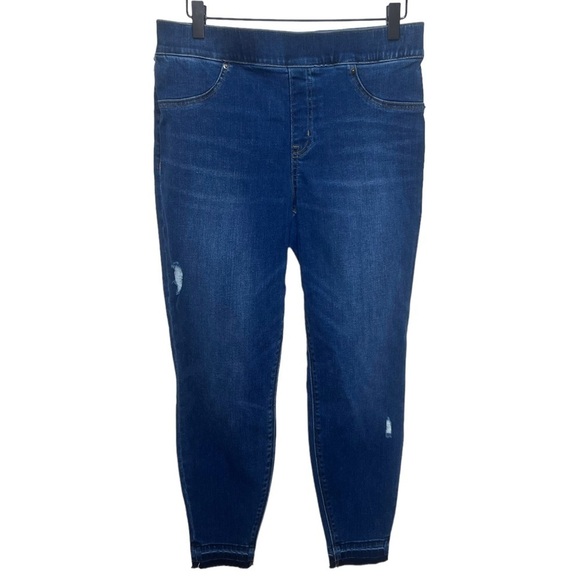 SPANX® Distressed High Waist Ankle Denim Leggings Size L - Picture 5 of 13